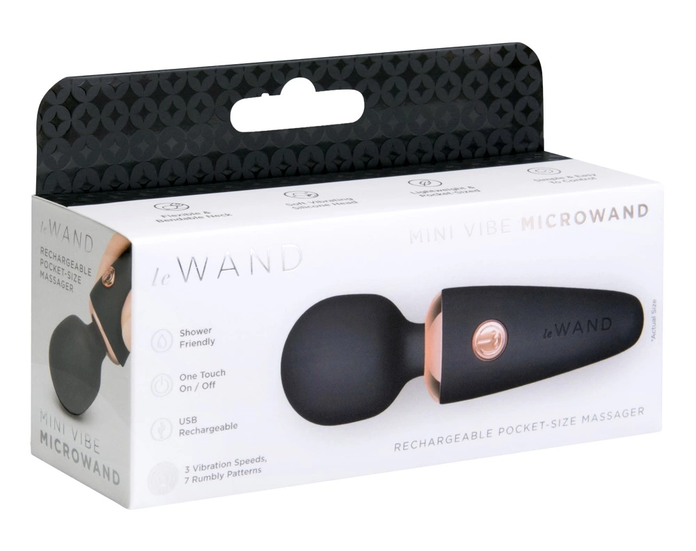 le Wand Mini Microwand Black – Kompaktowy masażer wibrujący 10 cm