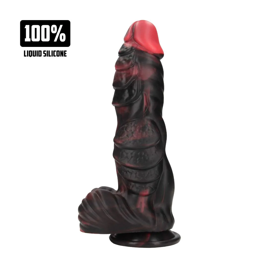 Infernal Demon - silikonowe dildo - czerwono-czarne