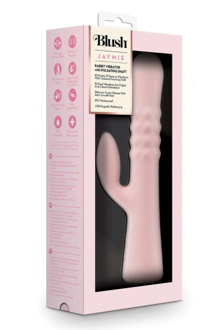 BLUSH Jaymie Pink - wielofunkcyjny masażer silikonowy IPX7 23,5 cm
