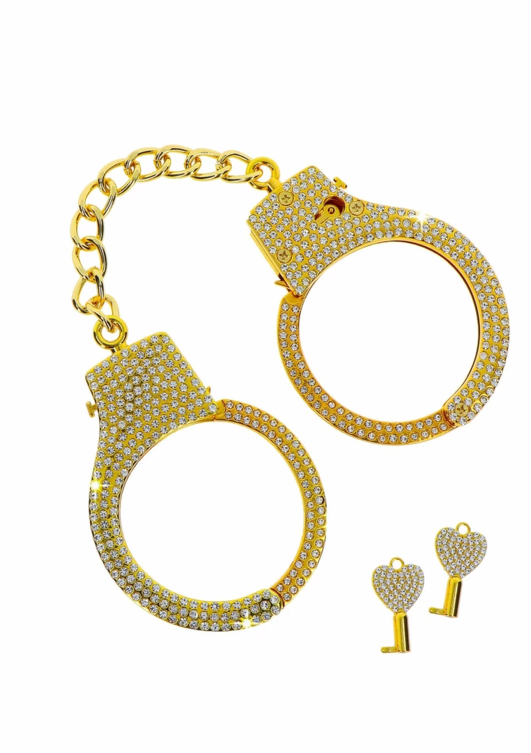DIAMOND Wrist Cuffs Gold - Adjustable Gold-Plated Model with Rhinestones