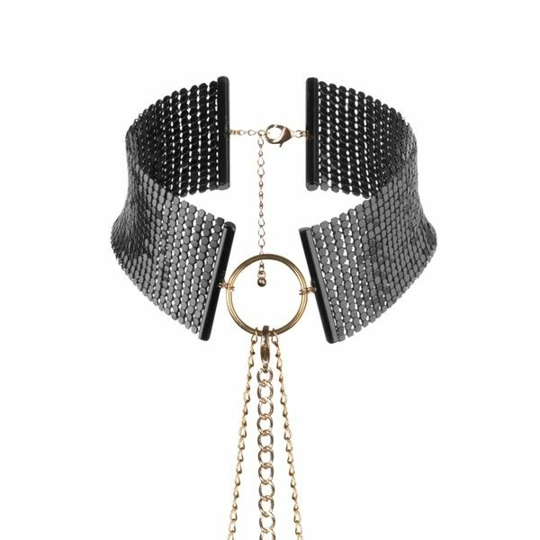 Bijoux Indiscrets Desir Metallique czarny naszyjnik metaliczny, regulowany