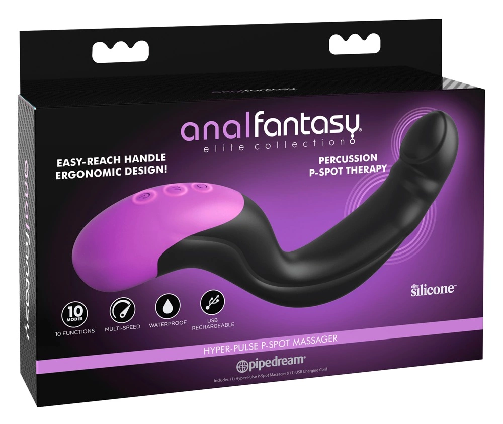 Anal Fantasy Elite Hyper Pulse P-Spot Massager – Masażer Prostaty z Pulsującą Membraną Czarny