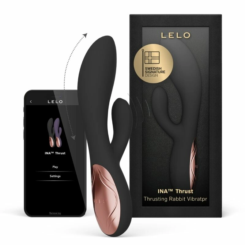 Wibrator króliczek z funkcją posuwu LELO INA Thrust Rabbit Black