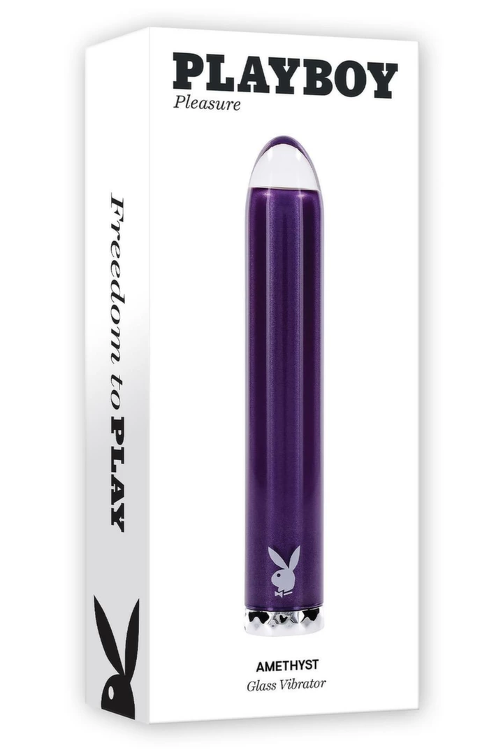 PLAYBOY AMETHYST - wibrujący masażer z szklaną końcowką, 10 trybow