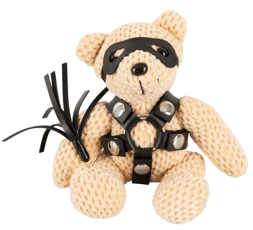 Bad Kitty Teddy Keychain with Harness, Mask & Mini Whip - Maskotka z Uprzężą i Maseczką