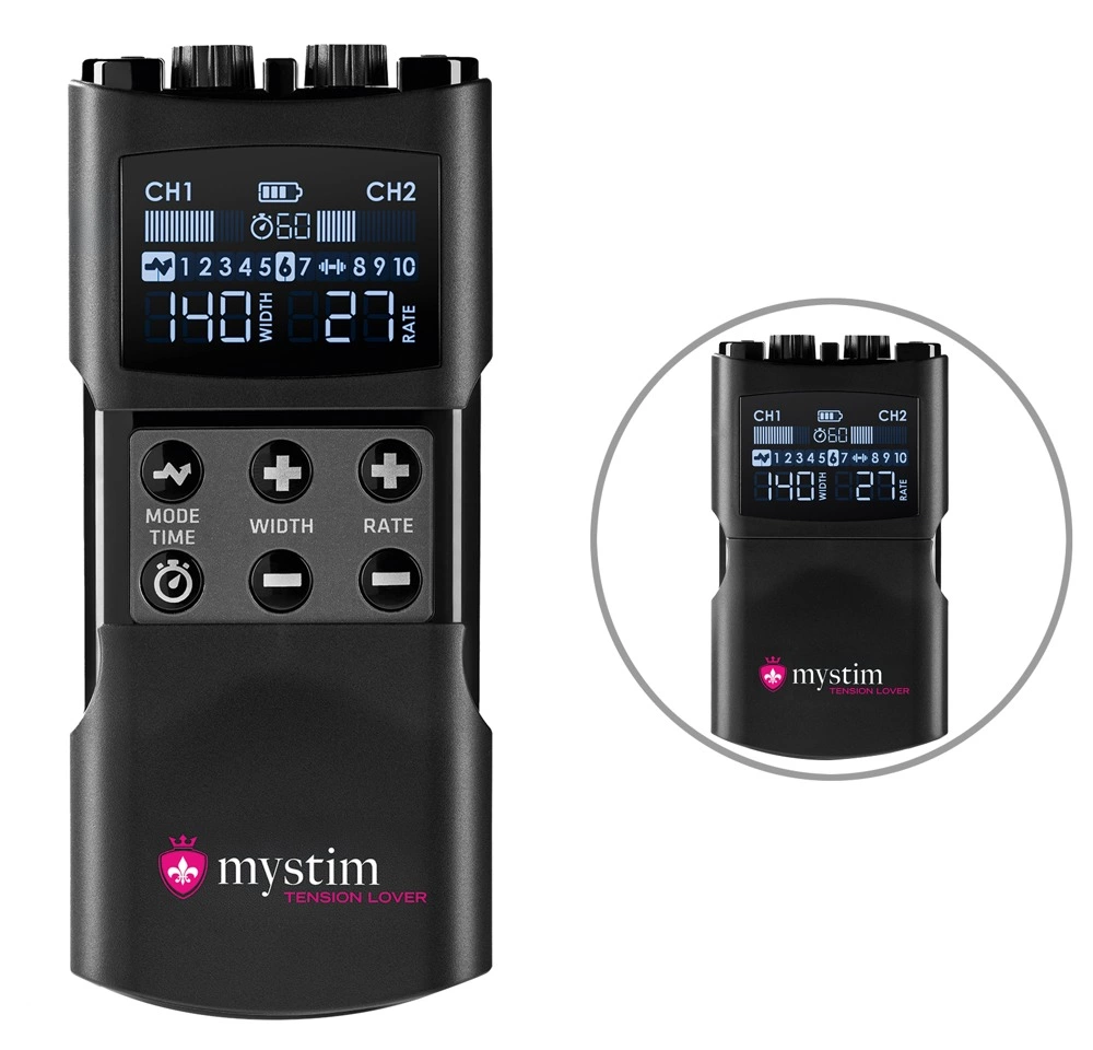 Mystim Tension Lover 2 – Zaawansowana jednostka sterująca e-stim, 2-kanałowa, USB-C
