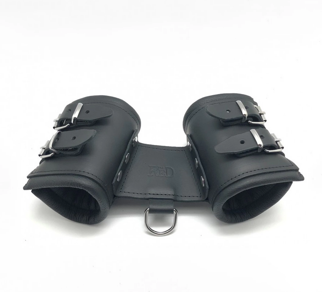 Red Leather Restraint System Black - Skórzany system krępowania